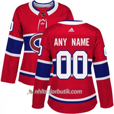 Dame Ishockey Montreal Canadiens Tröja med eget tryck Adidas 2017-2018 Röd Authentic